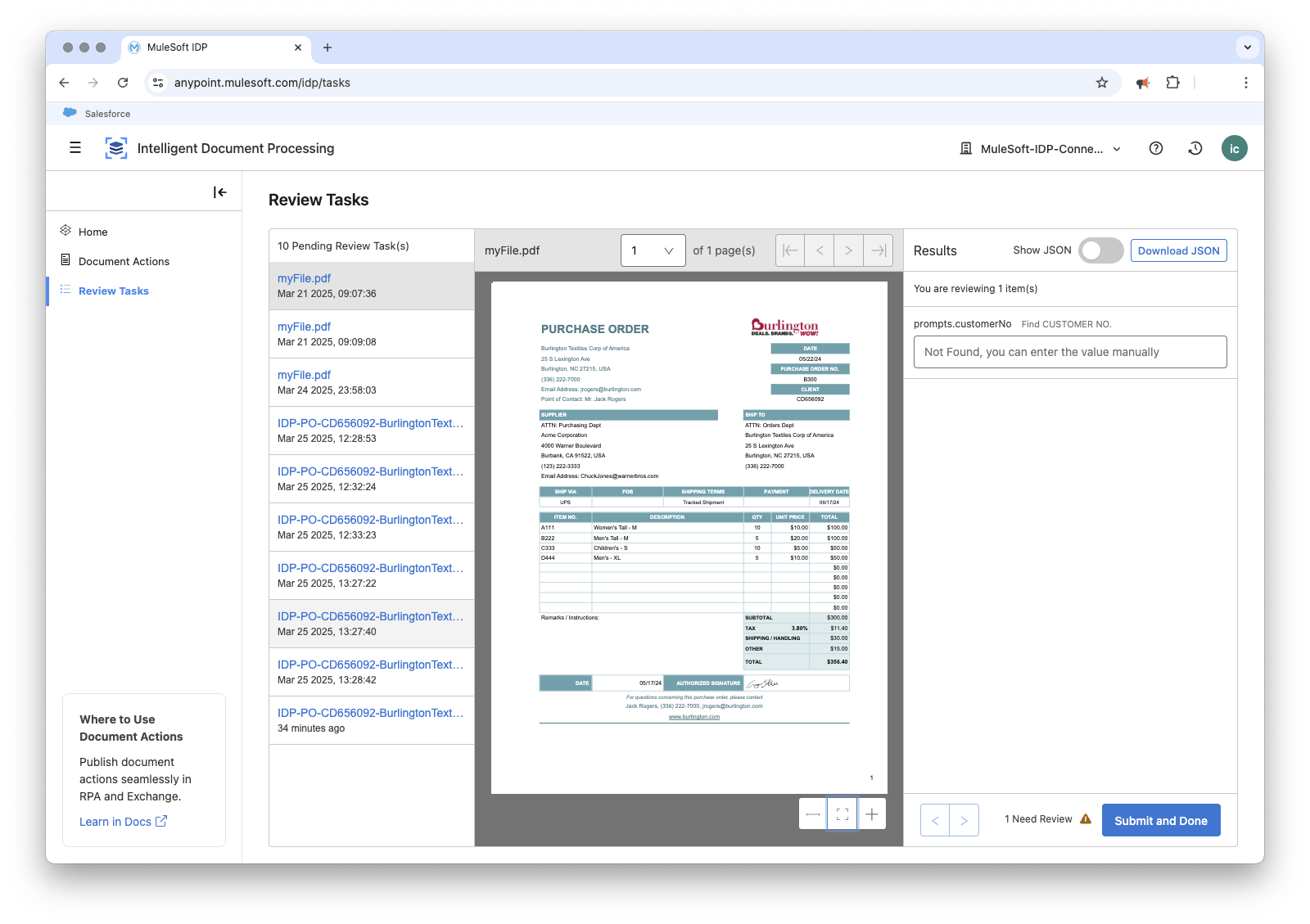 IDP Tasks Page
